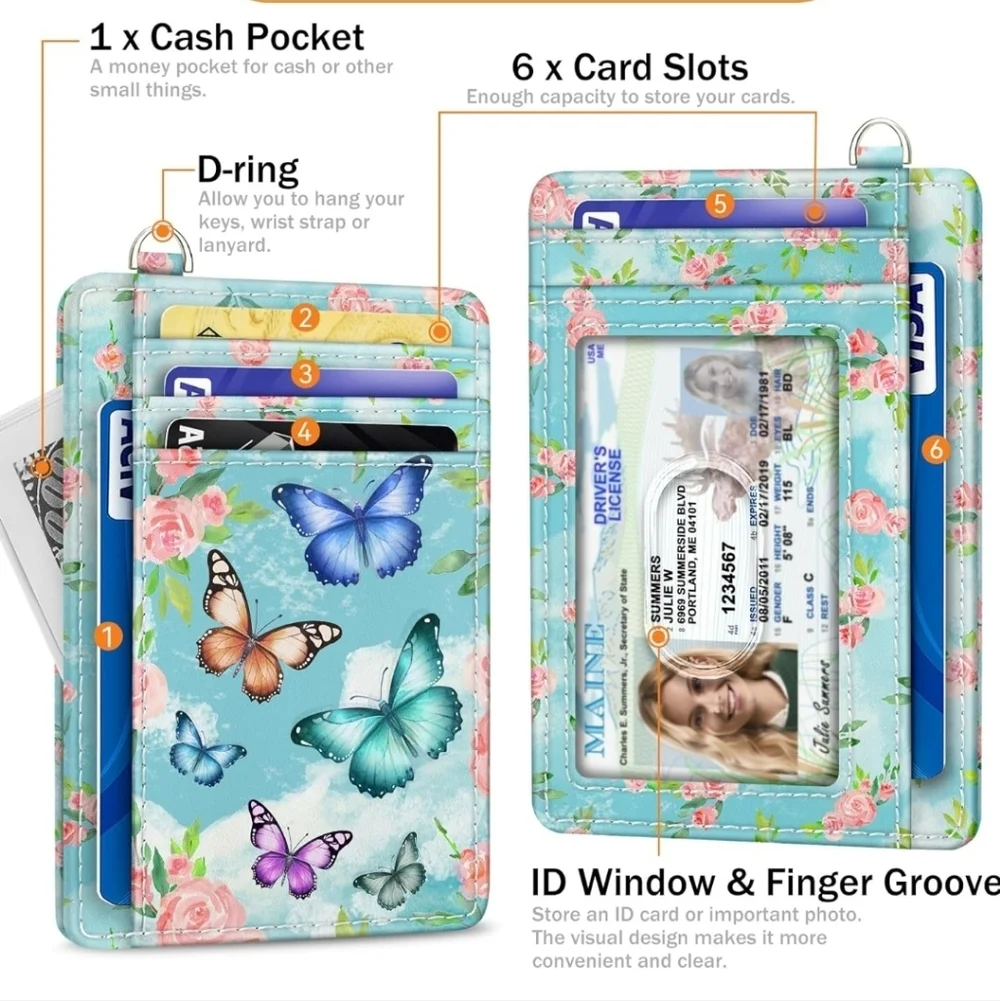 Floral Butterfly Card Holder
